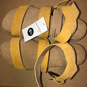 Yellow platform sandals